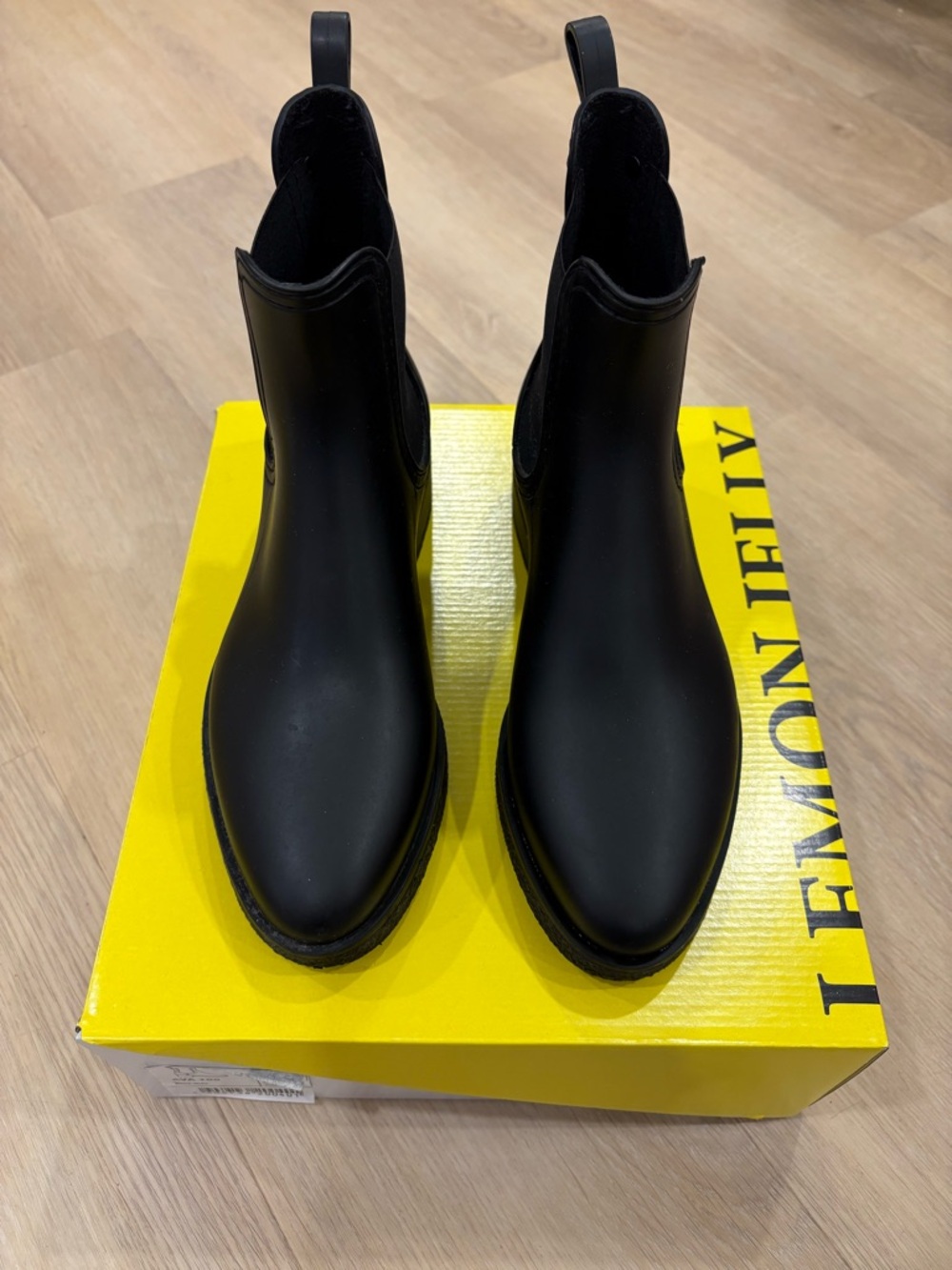 Lemon Jelly Women's Black Chelsea Rain Boots - Picture 3 of 7